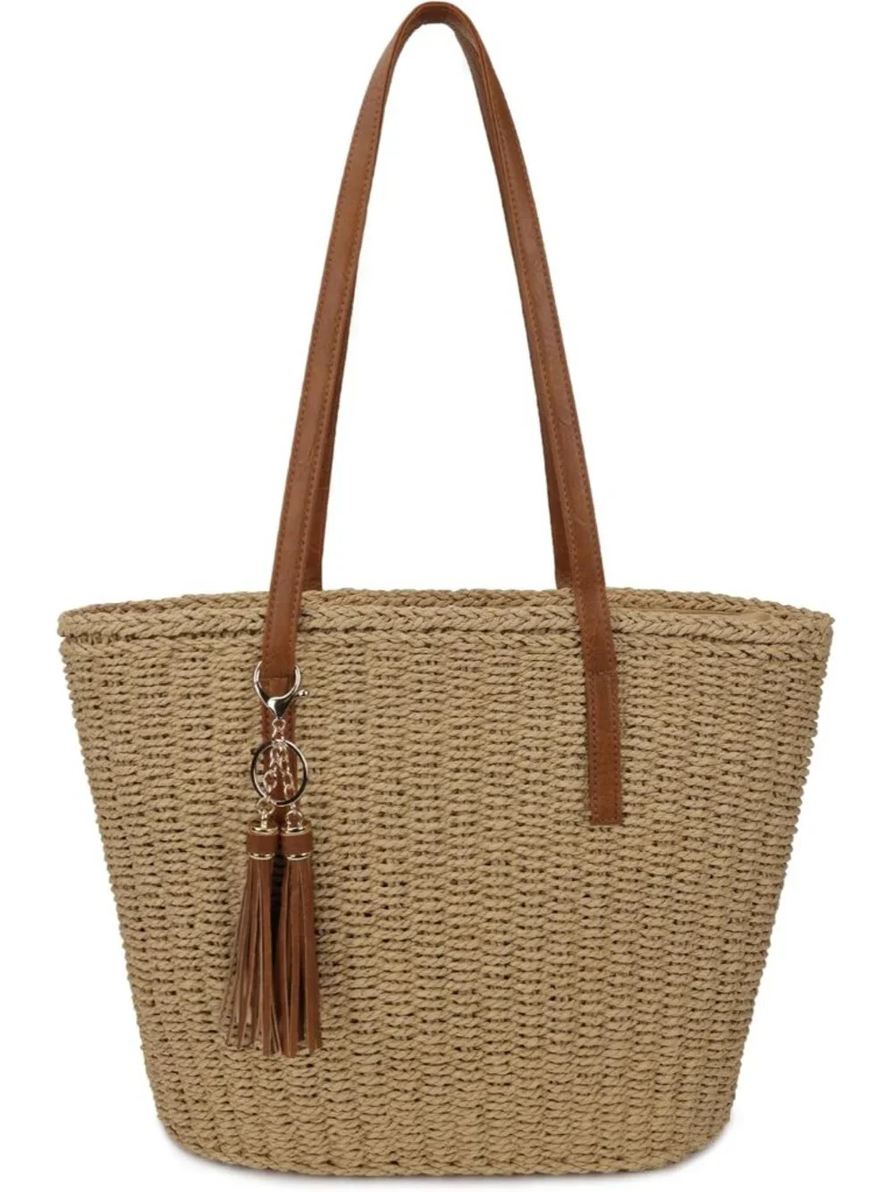 Womens Large Straw Tote Bag Handmade Woven Shoulder Handbag Summer Beach Purse w
